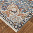Feizy Kaia 39HXF Transitional Medallion in Orange/Ivory/Blue