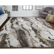 Feizy Vancouver 39FGF Modern Abstract in Ivory/Brown/Taupe