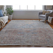 Feizy Marquette 39GVF Transitional Medallion in Blue/Red/Gray
