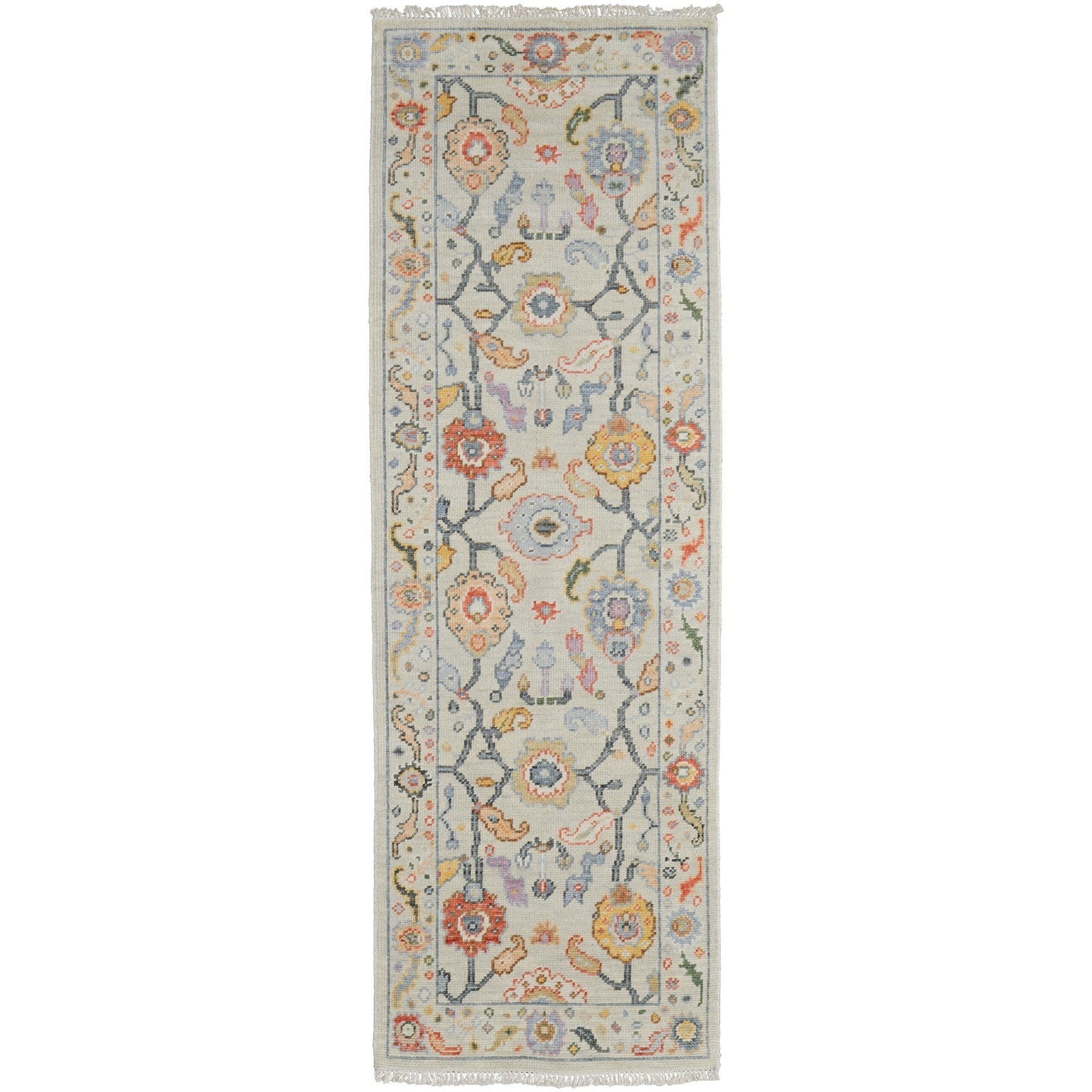 Feizy Karina 6793F Traditional Persian in Gray/Yellow/Red
