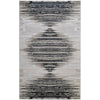 Feizy Micah 39LRF Modern Diamond Rug in Black/Silver/Taupe