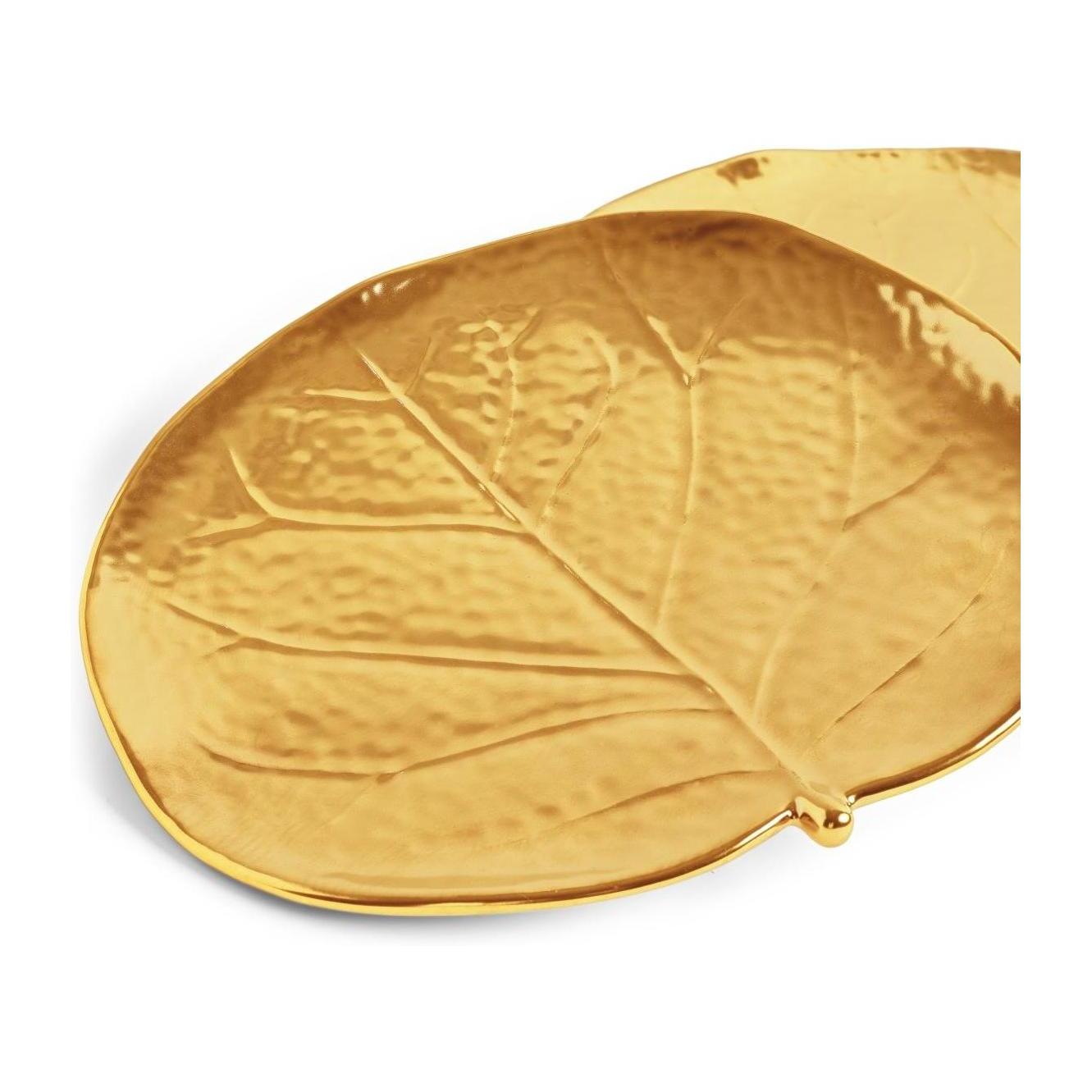Michael Aram Botanical Leaf Gold Tidbit Plates Set