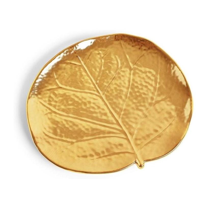 Michael Aram Botanical Leaf Gold Tidbit Plates Set