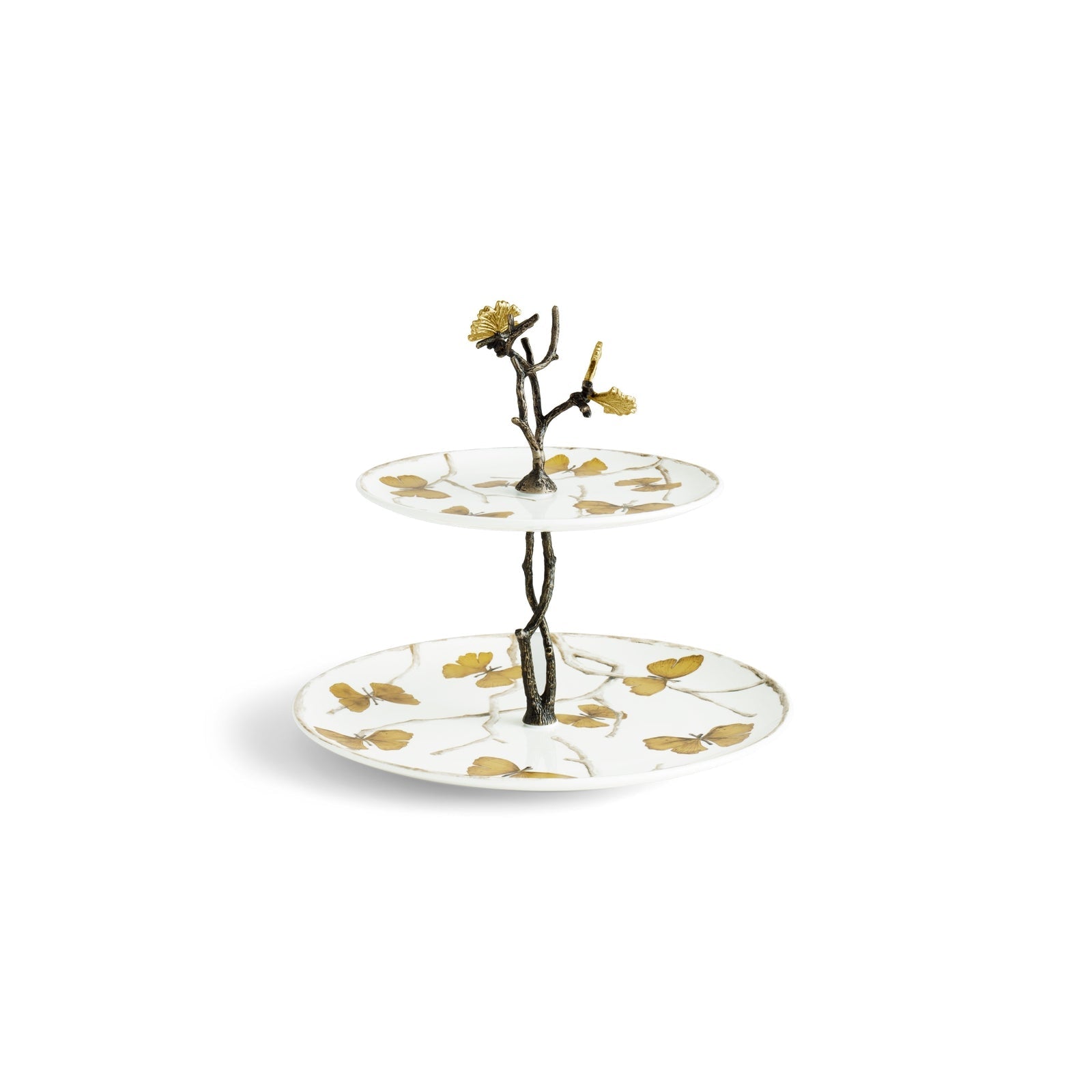Michael Aram Butterfly Ginkgo 2-Tier Porcelain Etagere
