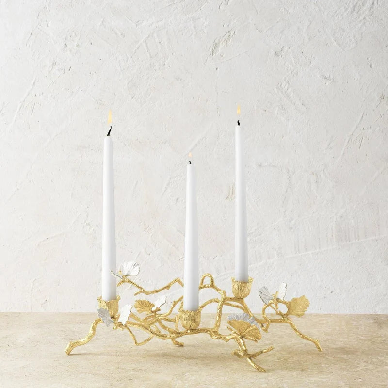 Michael Aram Butterfly Ginkgo Gold Low Candleholders