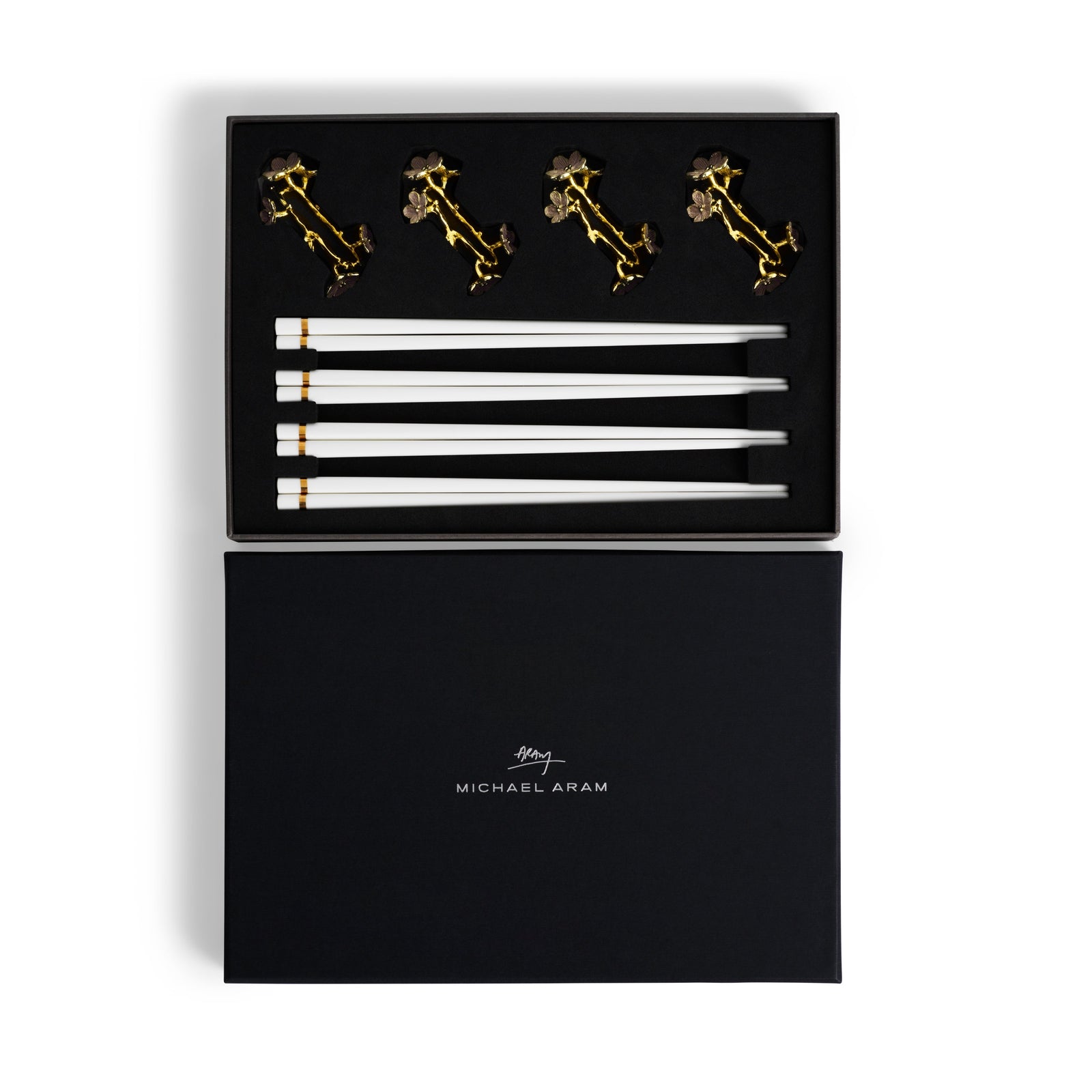 Michael Aram Cherry Blossom Chopsticks & Stands - Set of 4