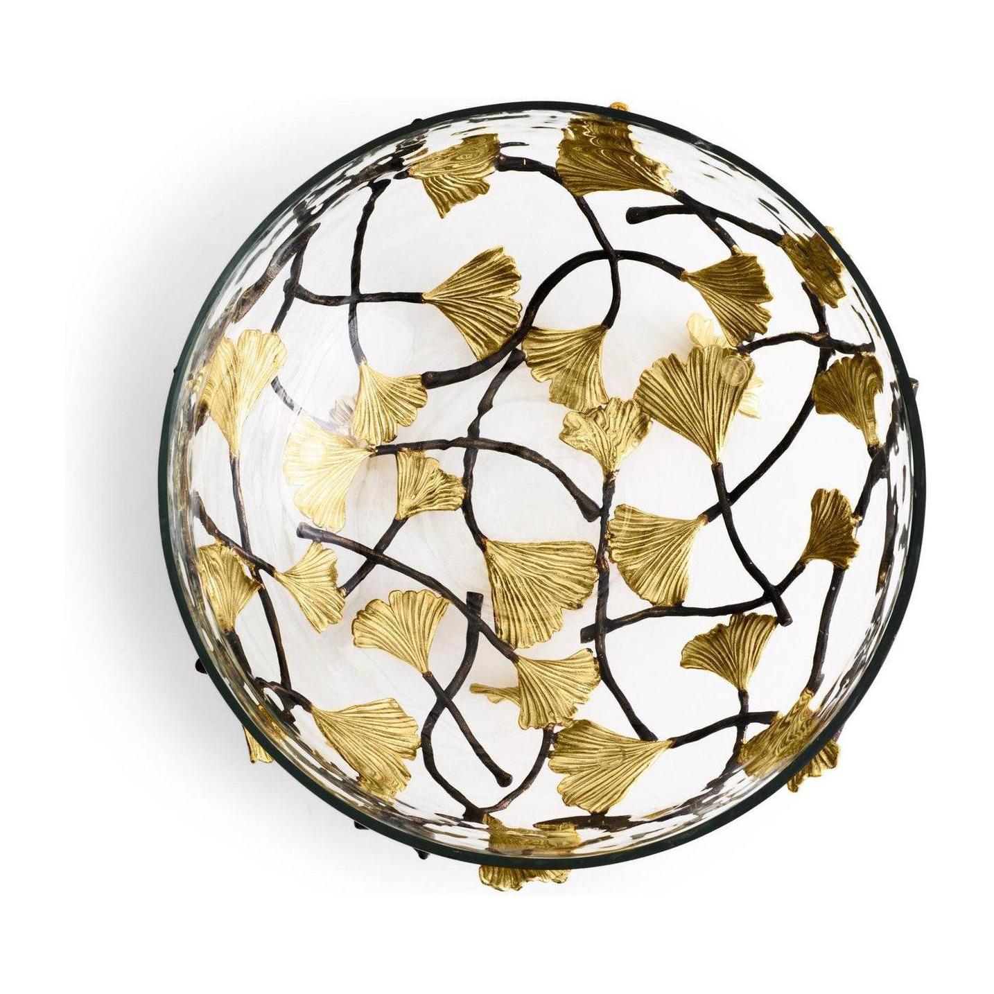 Michael Aram Golden Ginkgo Medium Glass Bwl