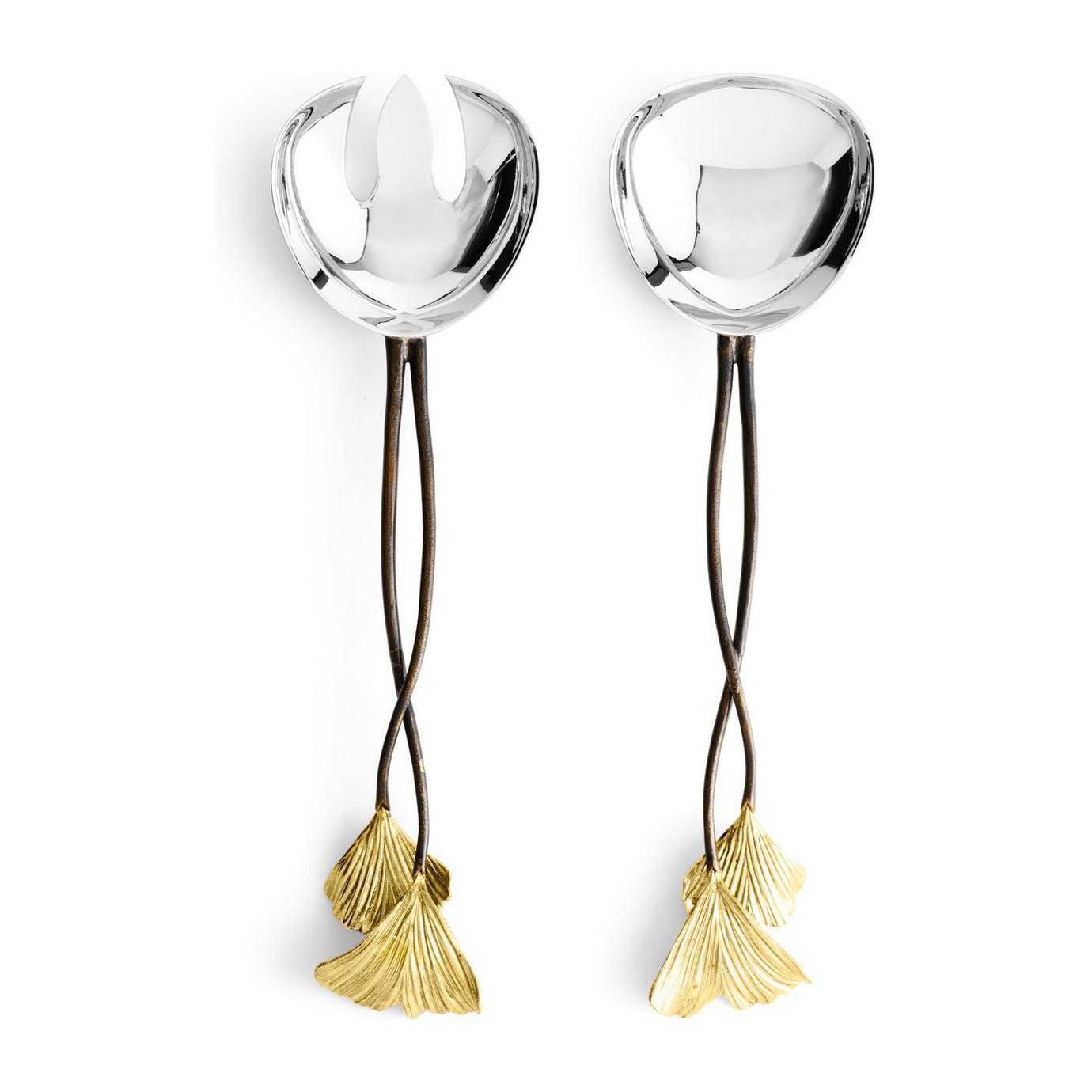 Michael Aram Golden Ginkgo Serving Set