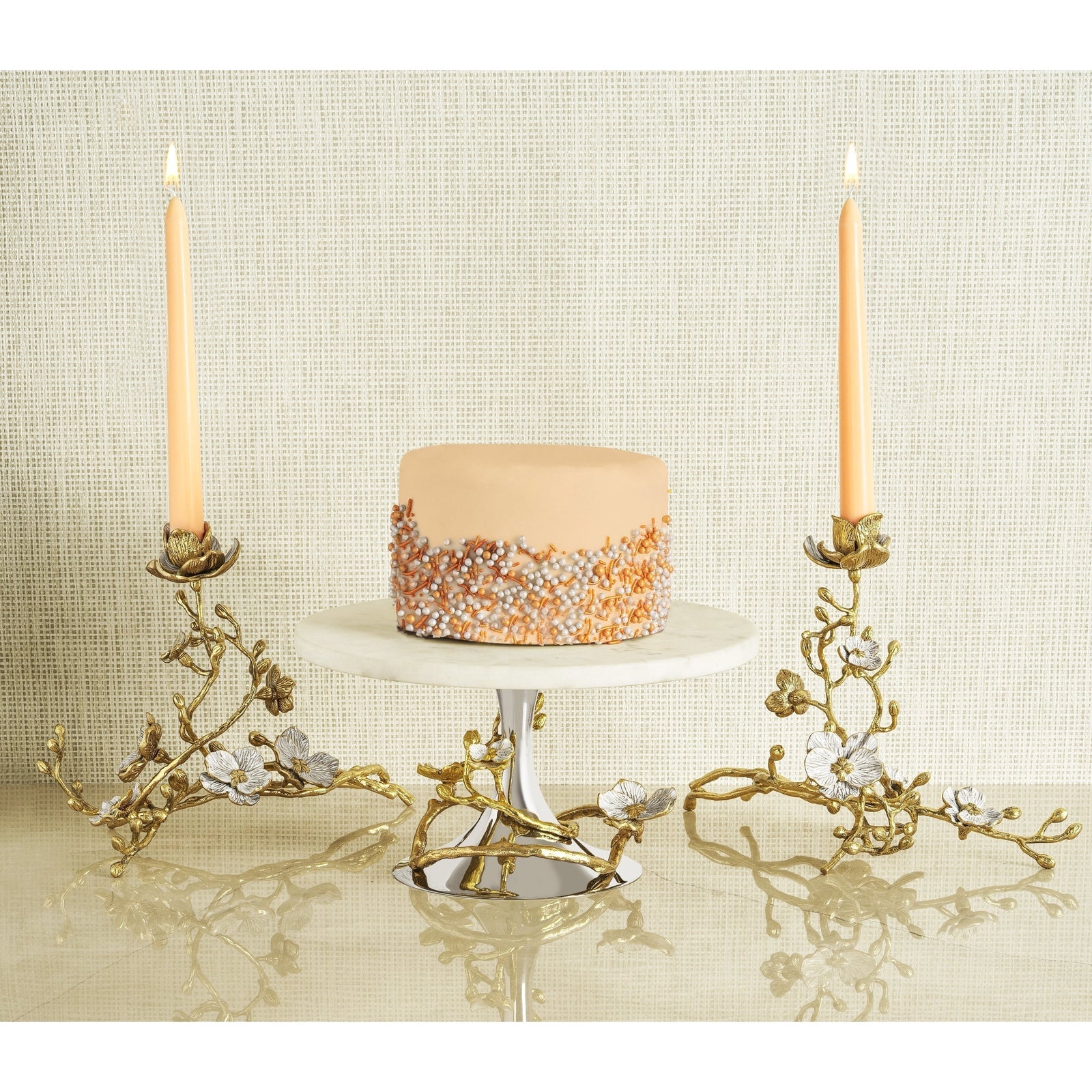 Michael Aram Orchid Sculptural Candleholders - Set of 2