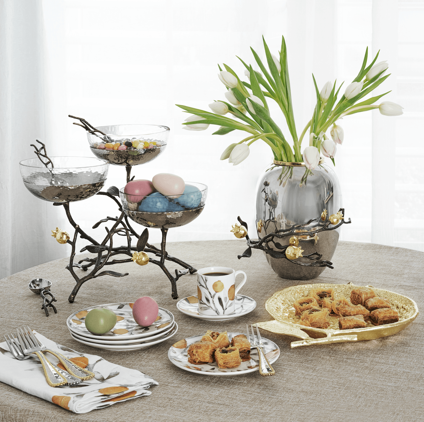 Michael Aram Pomegranate Tidbit Plate - Set of 4