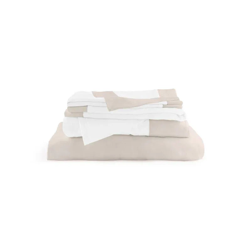 Michael Aram Queen Sheet Set - Stone and White