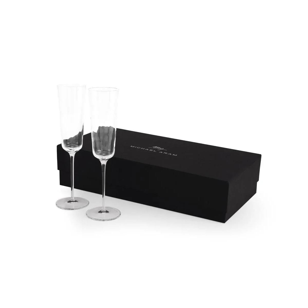 Michael Aram Reflective Champagne Flute & Heart Frame 4" x 6" Packaged Gift Set