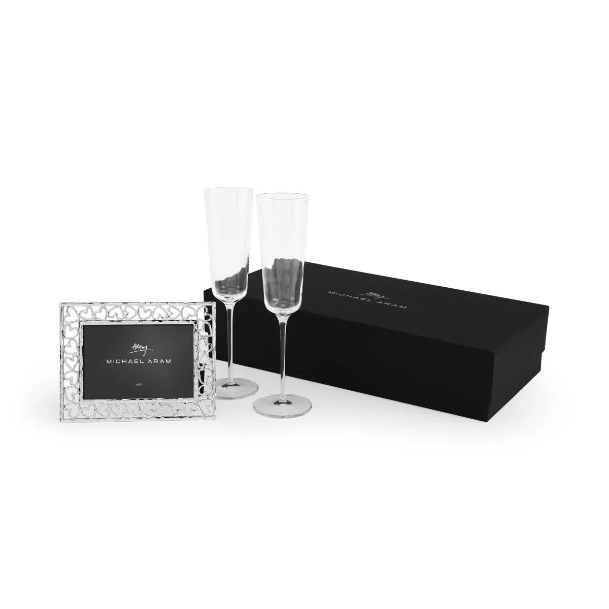Michael Aram Reflective Champagne Flute & Heart Frame 4