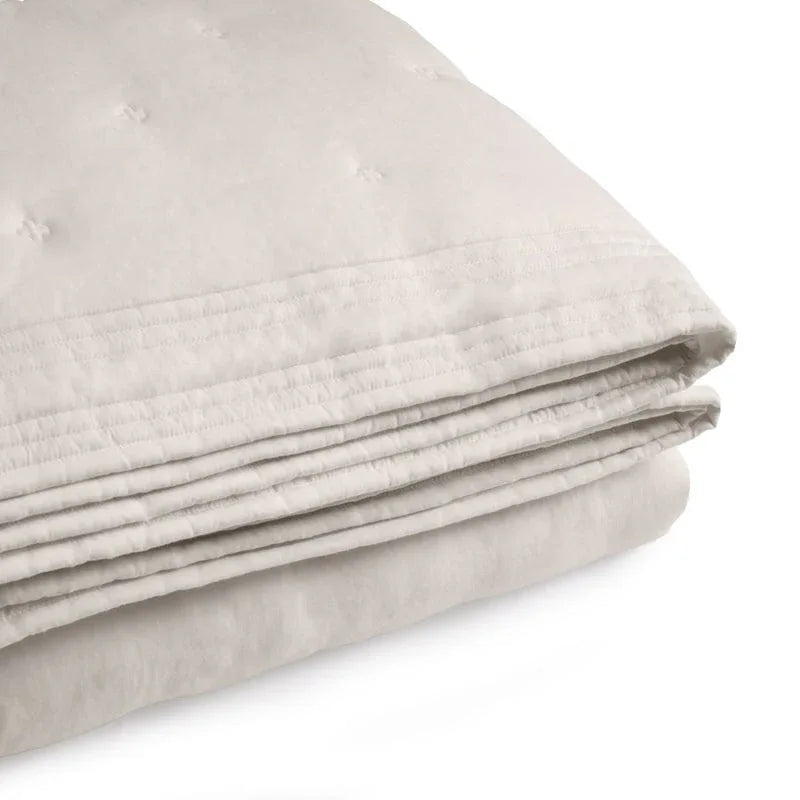 Michael Aram Tufted Quilt Queen Coverlet - Stone