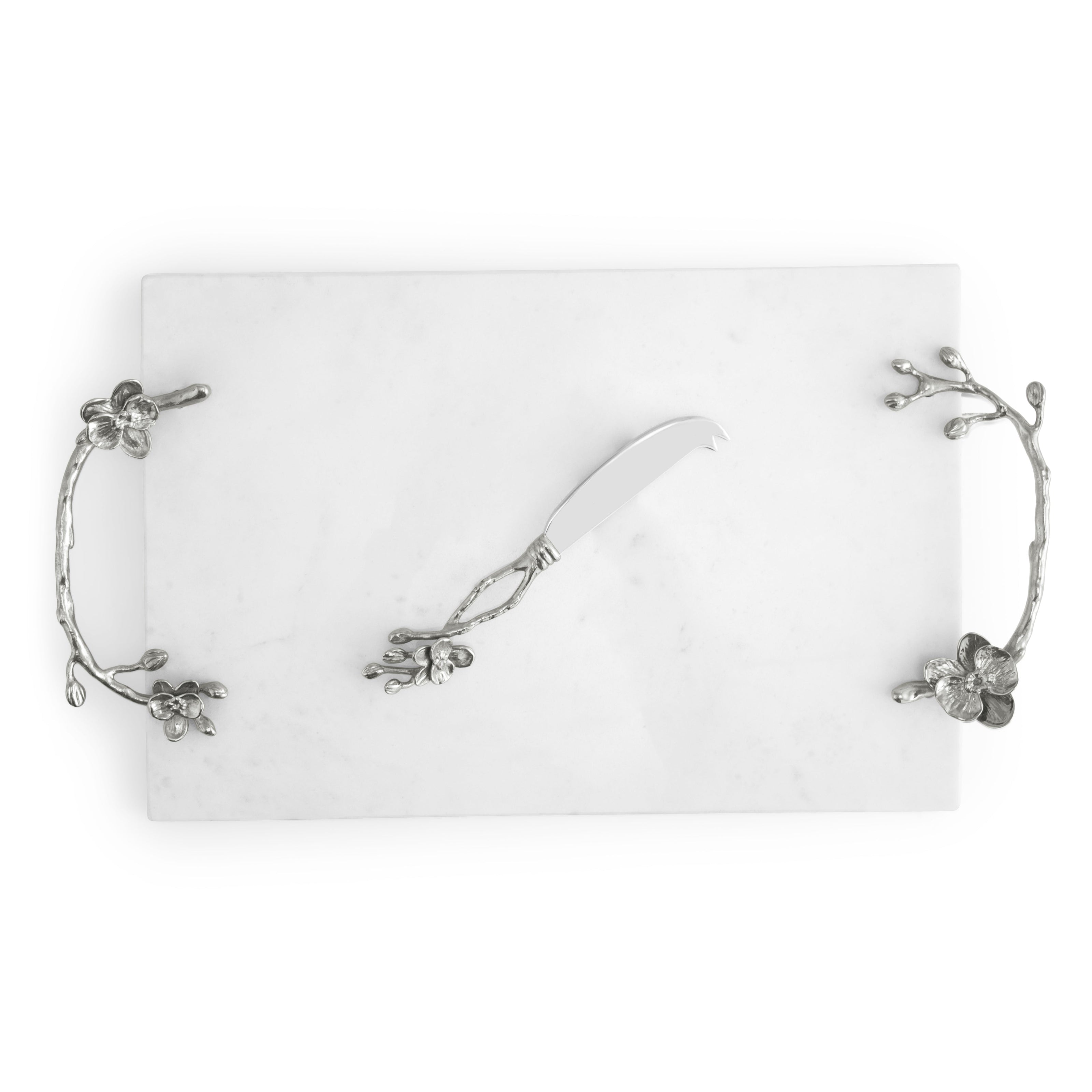 Michael Aram White Orchid Cheese Board With Knife