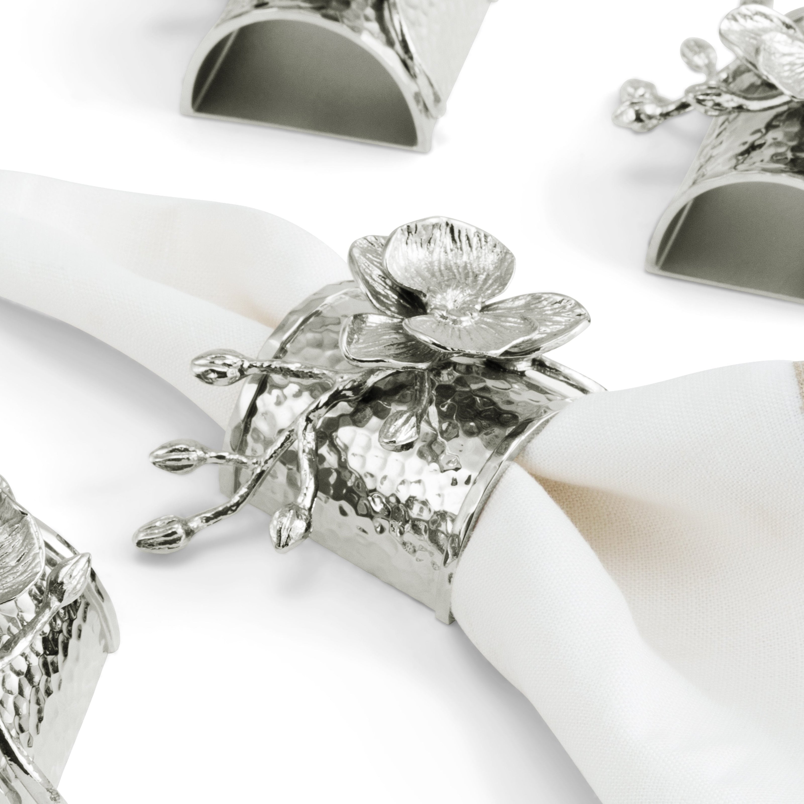 Michael Aram Orchid Napkin Ring Set Set of 4
