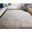 Feizy Laina 39G0F Transitional Geometric in Tan/Ivory/Blue