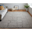 Feizy Navaro 8912F Modern Abstract Rug in Gray/Ivory/Taupe