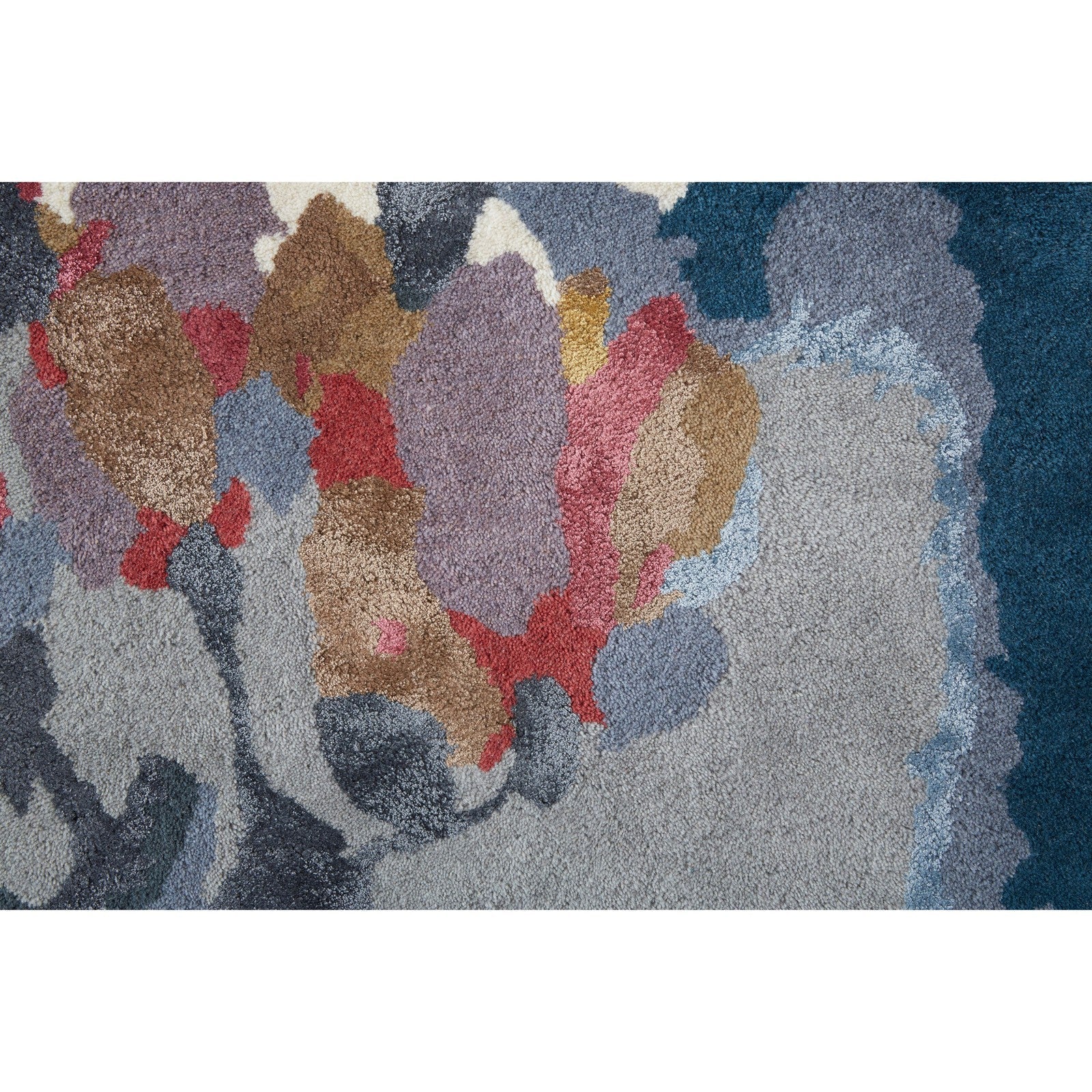 Feizy Dafney 8869F Transitional Floral & Botanical in Blue/Gray/Pink