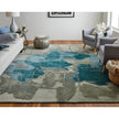 Feizy Anya 8885F Transitional Abstract Rug in Blue/Gray/Ivory