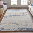 Feizy Everley 8647F Modern Abstract in Blue/Gray/Ivory