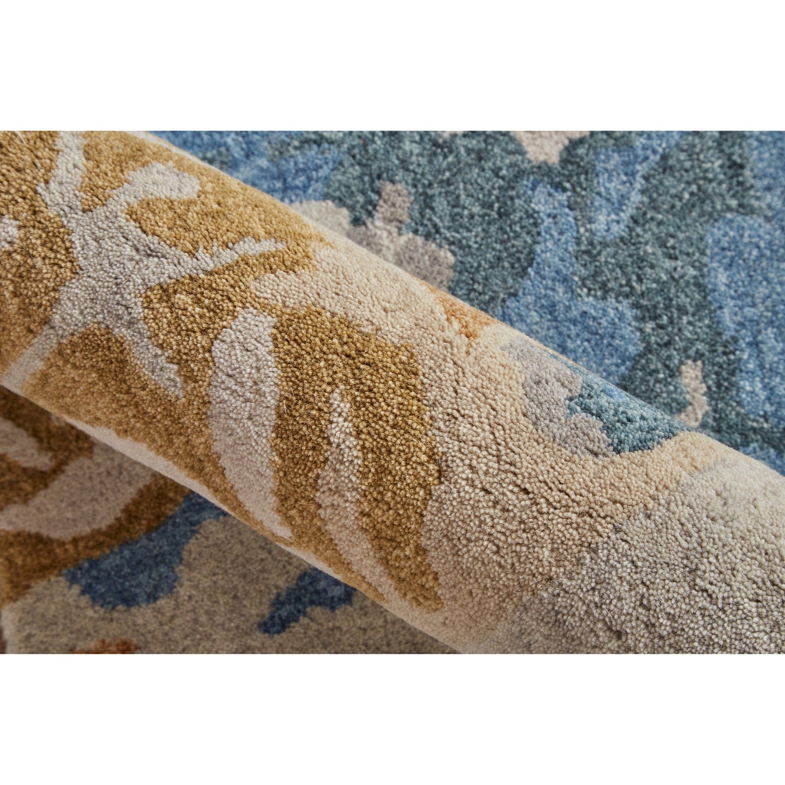 Feizy Everley 8645F Modern Abstract in Gray/Blue/Gold