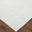 Feizy Redford 8669F Transitional Solid in White/Silver