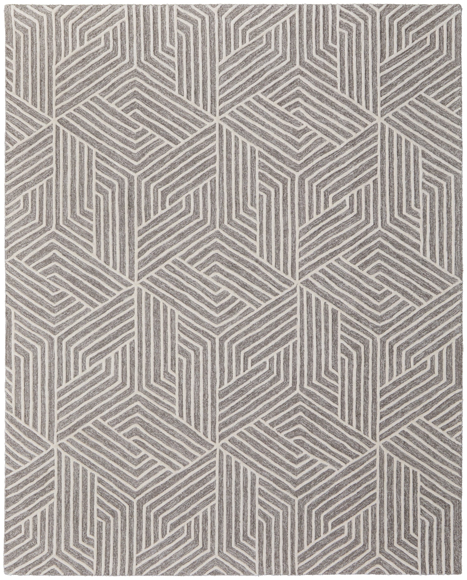 Feizy Lytton T8010 Rug in Gray/Cream