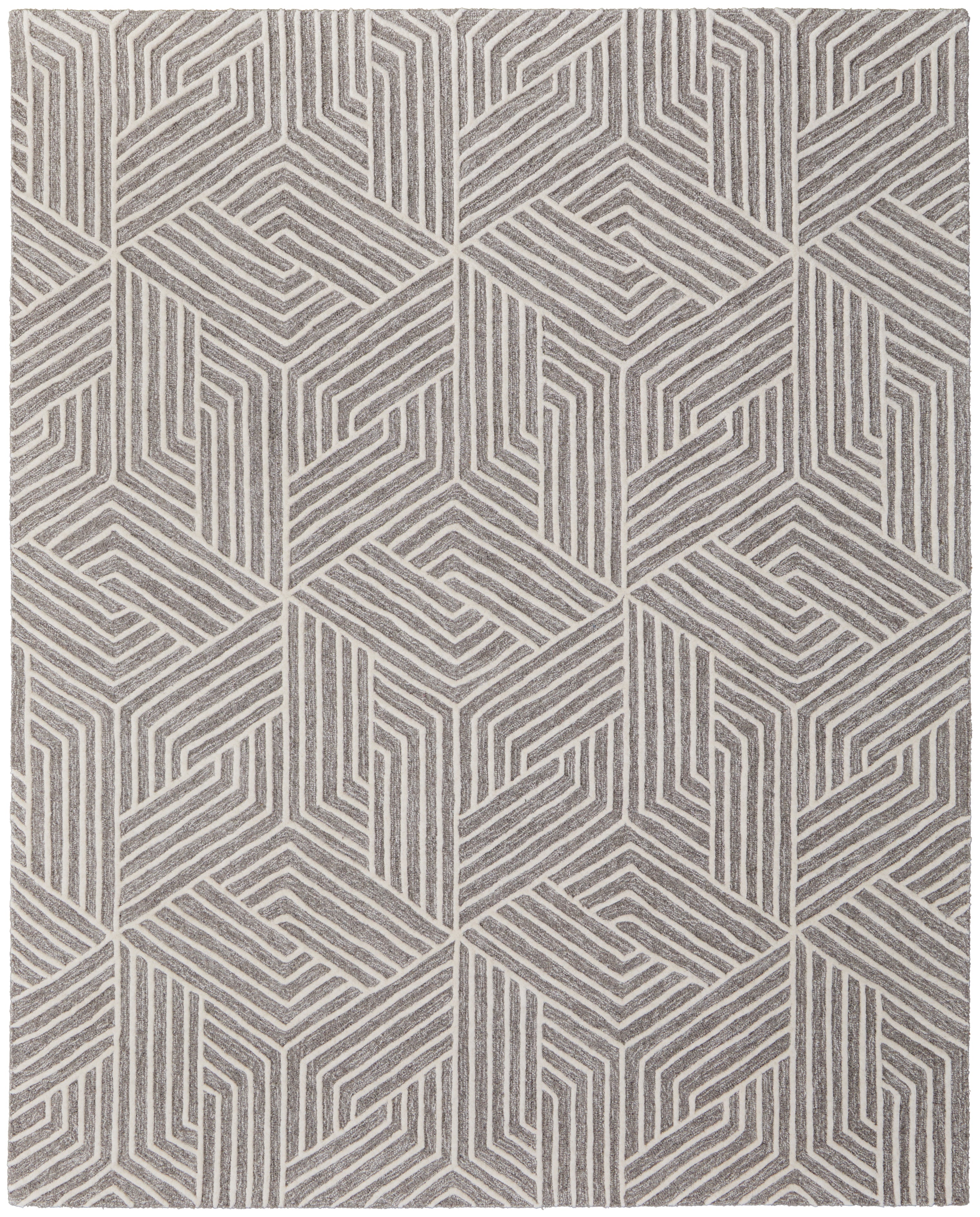 Feizy Lytton T8010 Rug in Gray/Cream