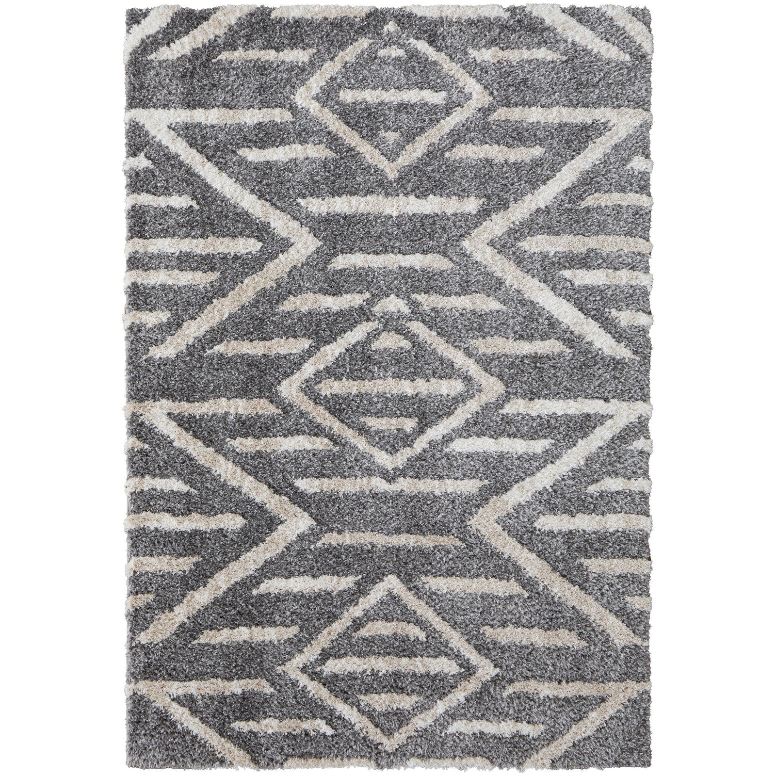 Feizy Mynka 39IBF Transitional Diamond in Gray/Ivory