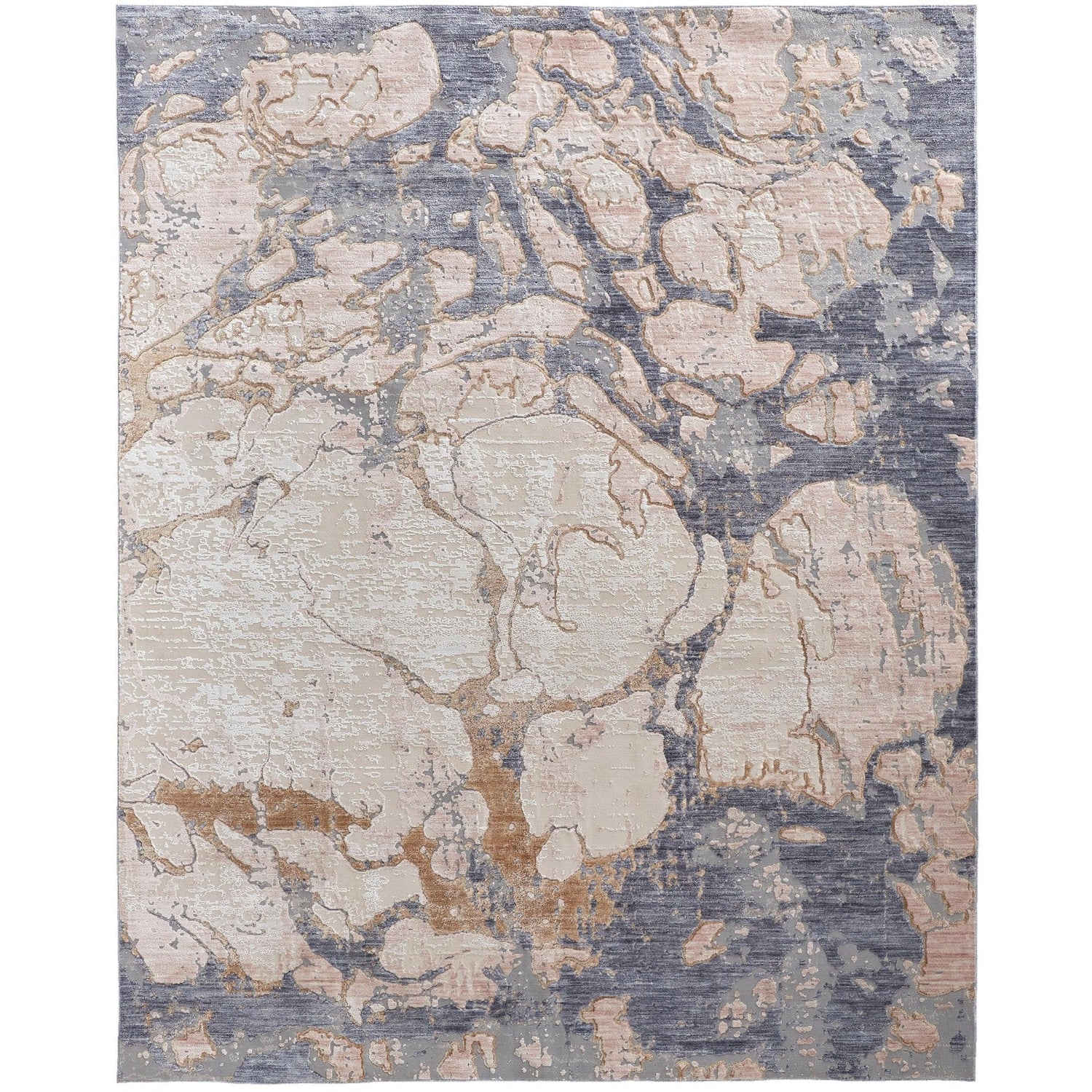 Feizy Laina 39G8F Transitional Abstract in Tan/Blue