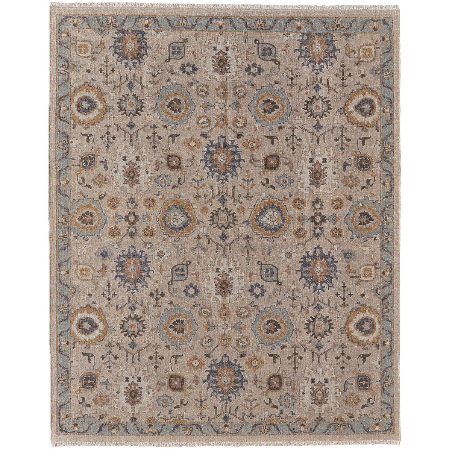 Feizy Corbitt 0613F Traditional Oriental in Tan/Blue/Gold