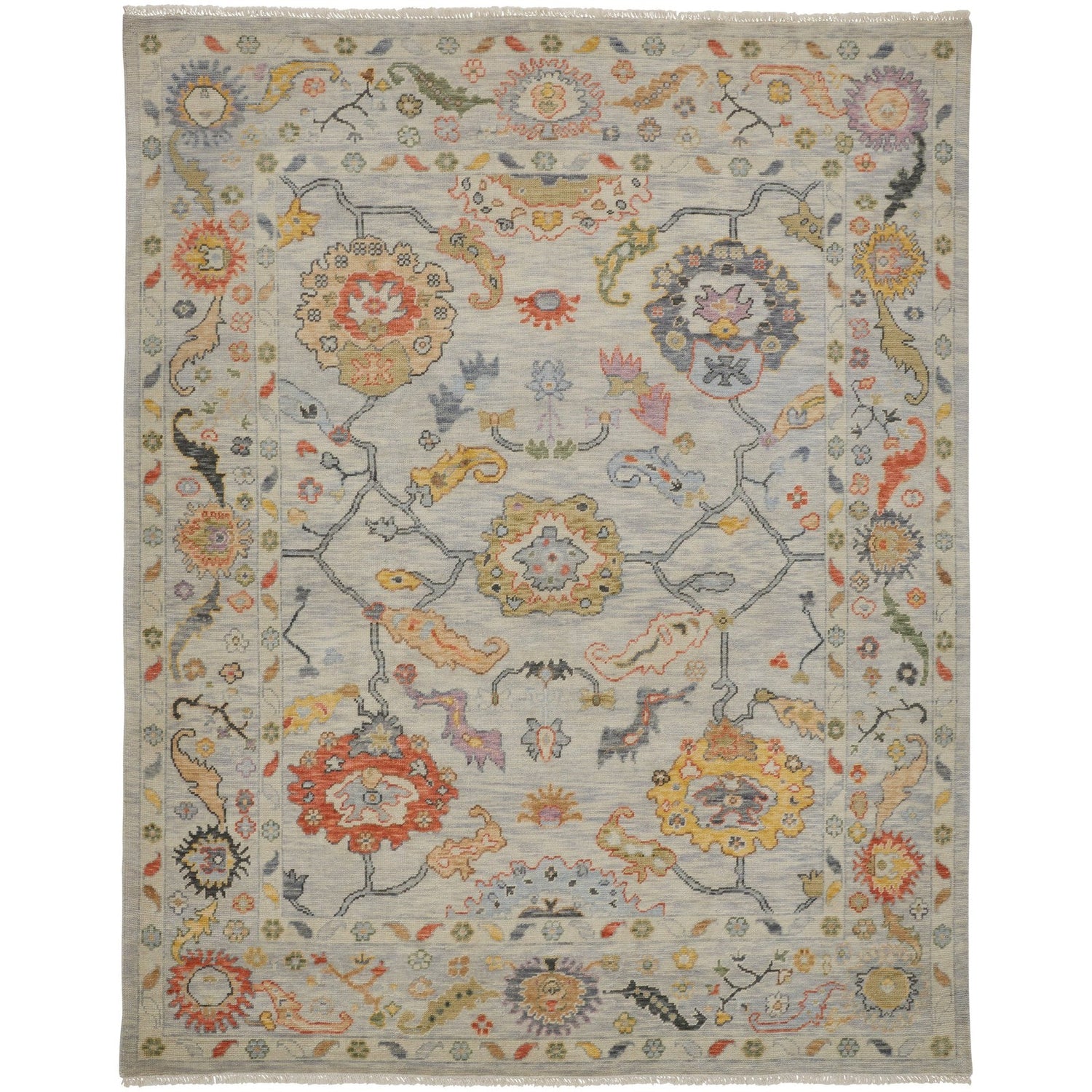 Feizy Karina 6793F Traditional Persian in Gray/Yellow/Red