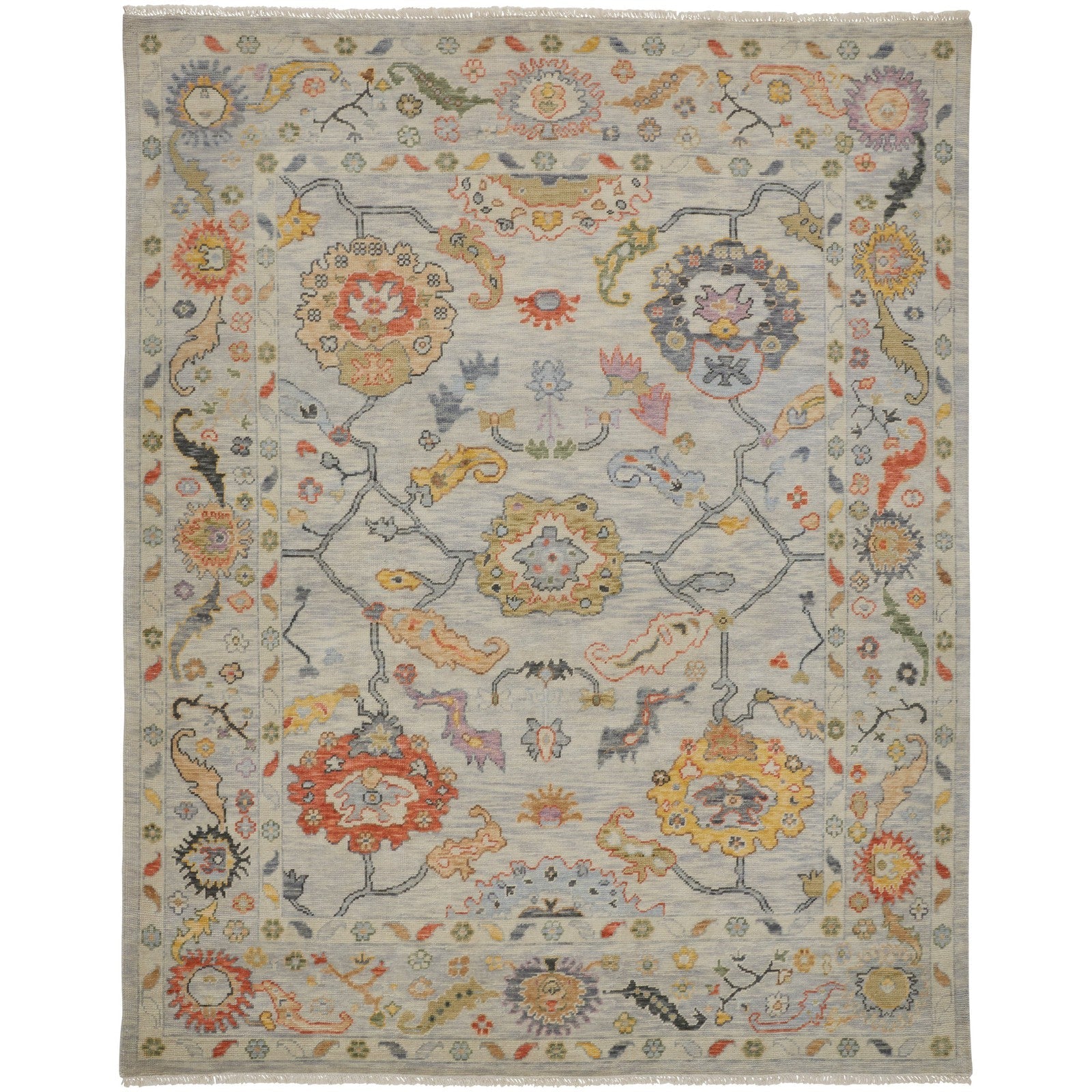 Feizy Karina 6793F Traditional Persian in Gray/Yellow/Red