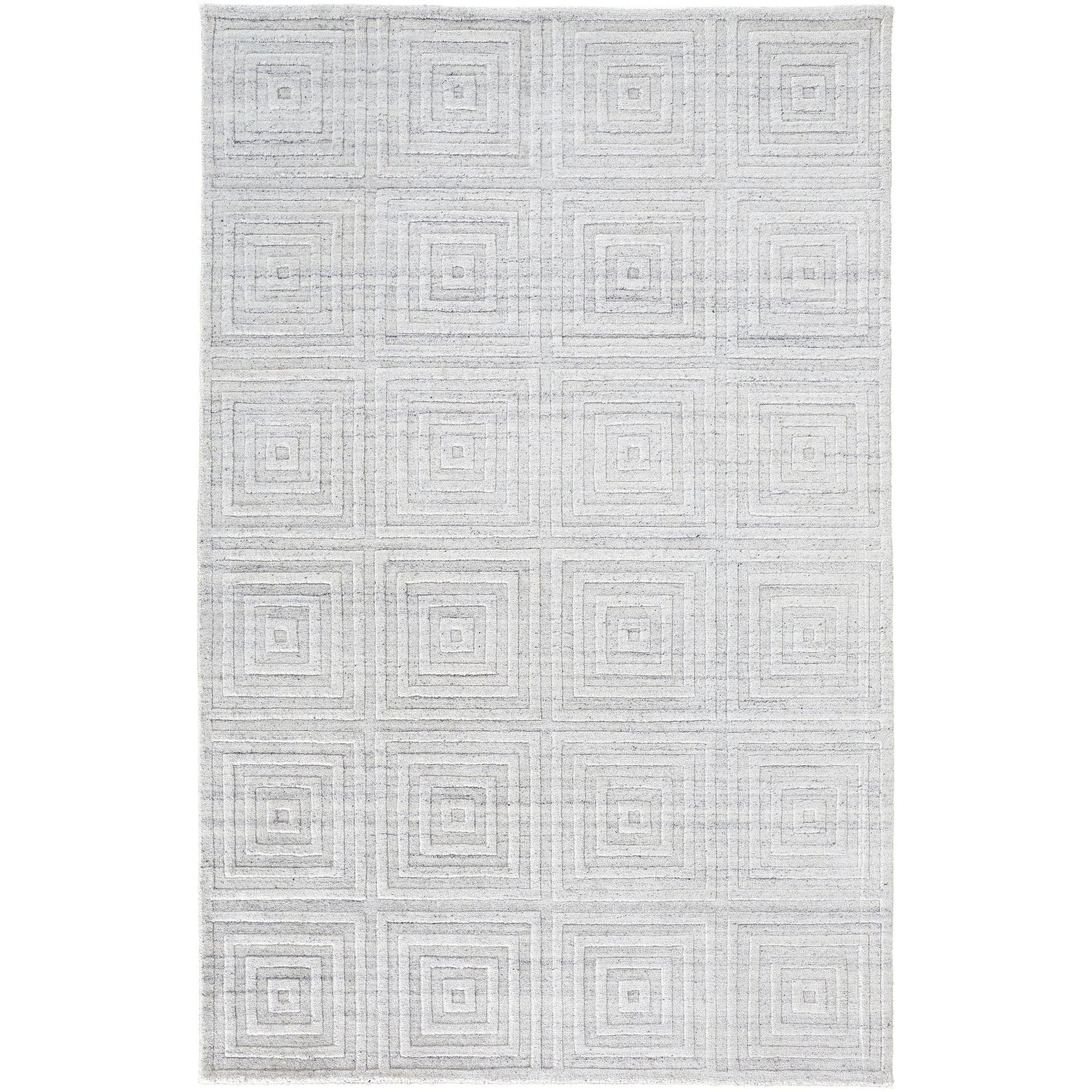 Feizy Redford 8670F Transitional Solid in White/Silver