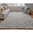 Feizy Lorrain 8919F Modern Geometric Rug in Ivory/Taupe