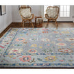 Feizy Karina 6792F Traditional Persian in Blue/Gray/Red