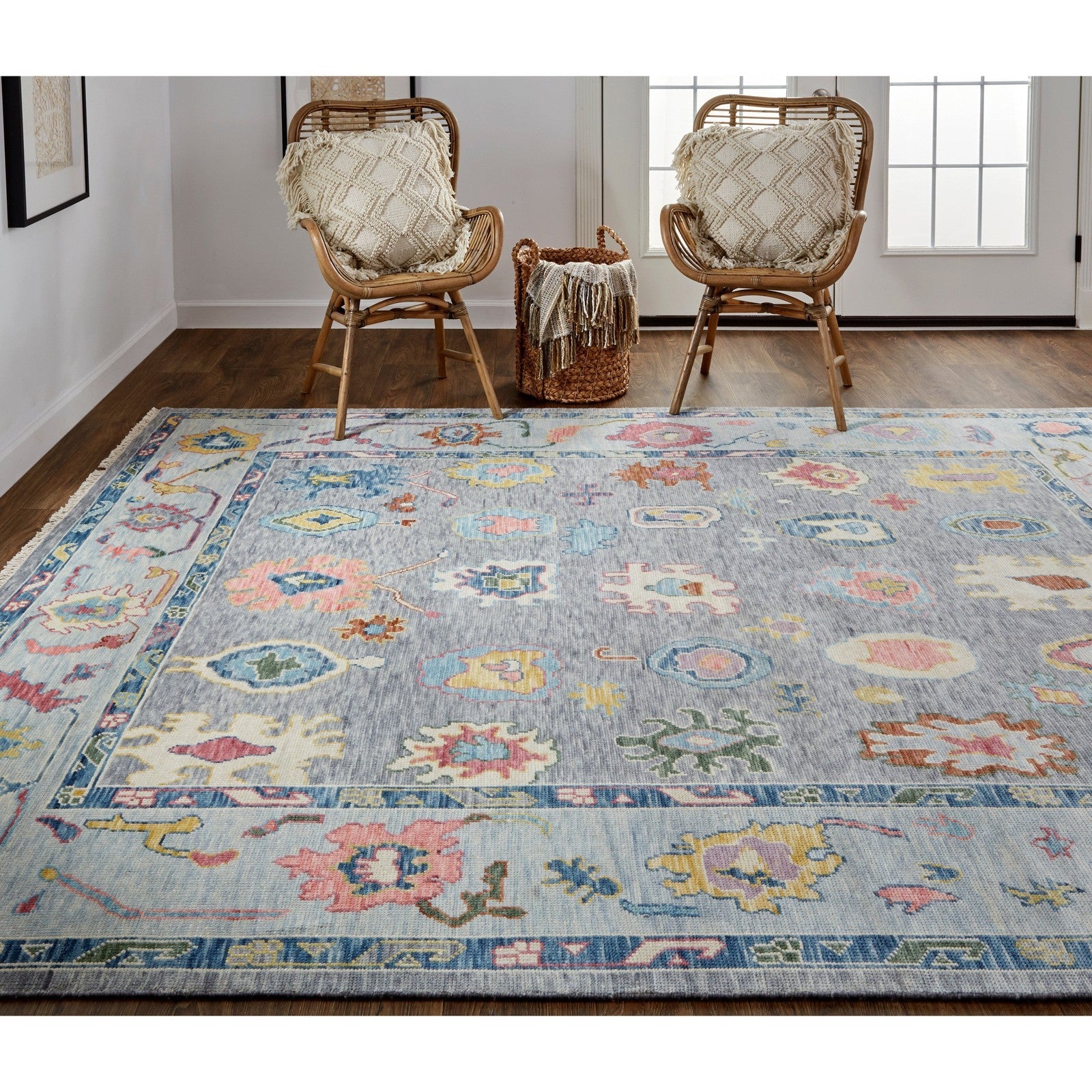 Feizy Karina 6792F Traditional Persian in Blue/Gray/Red