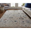 Feizy Kaia 39GPF Transitional Floral & Botanical in Ivory/Orange/Blue