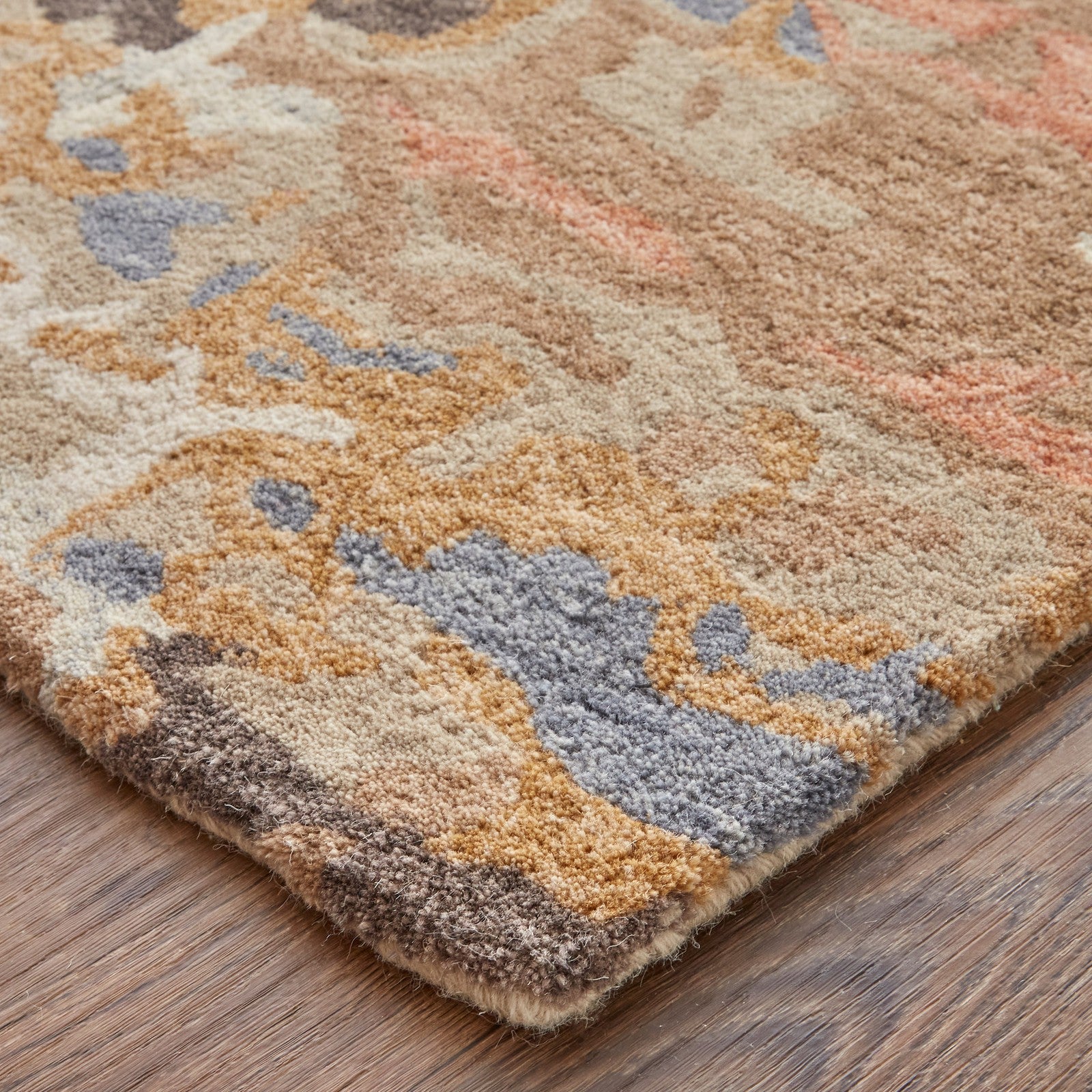 Feizy Everley 8644F Modern Abstract in Tan/Blue