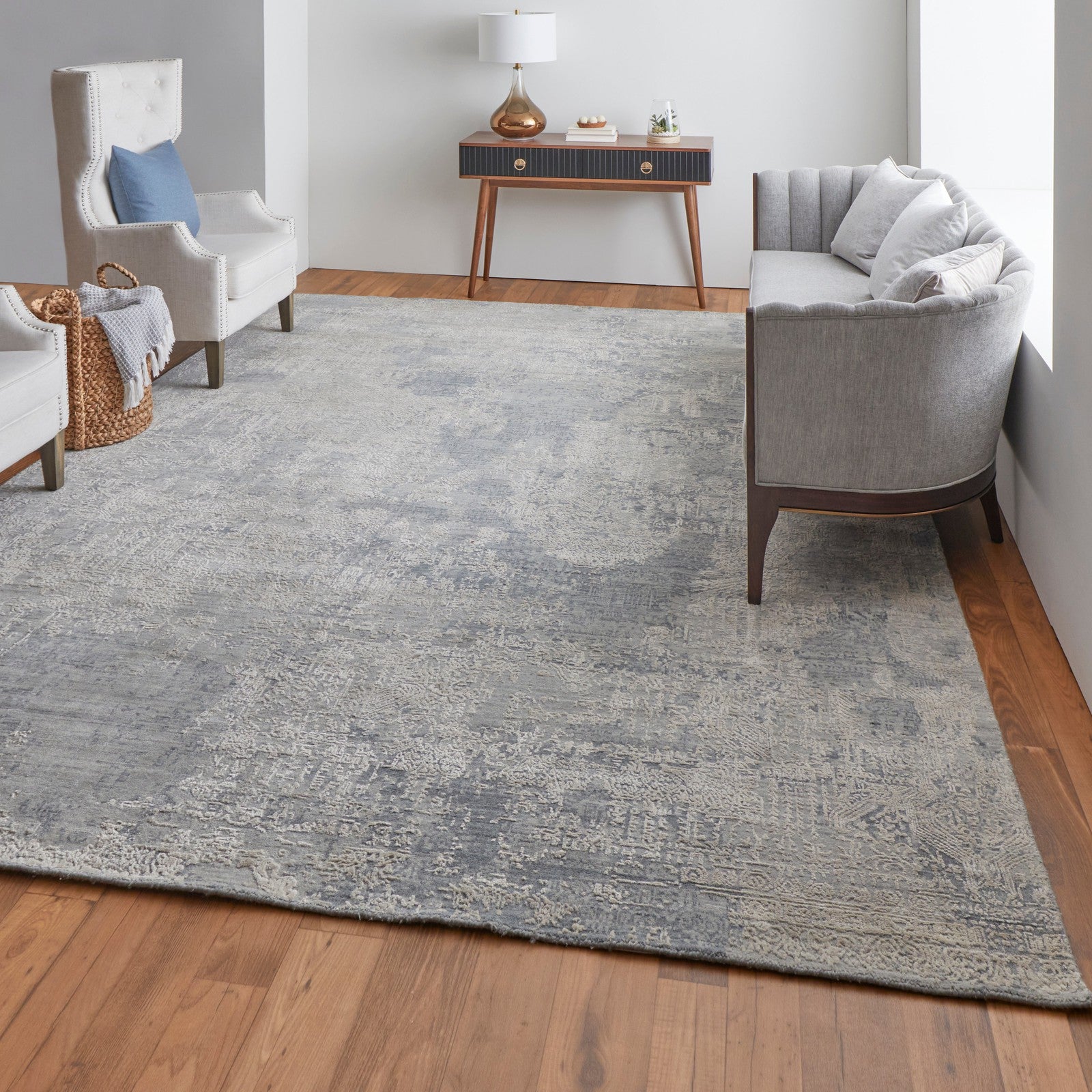 Feizy Eastfield 6989F Modern Abstract in Silver/Gray