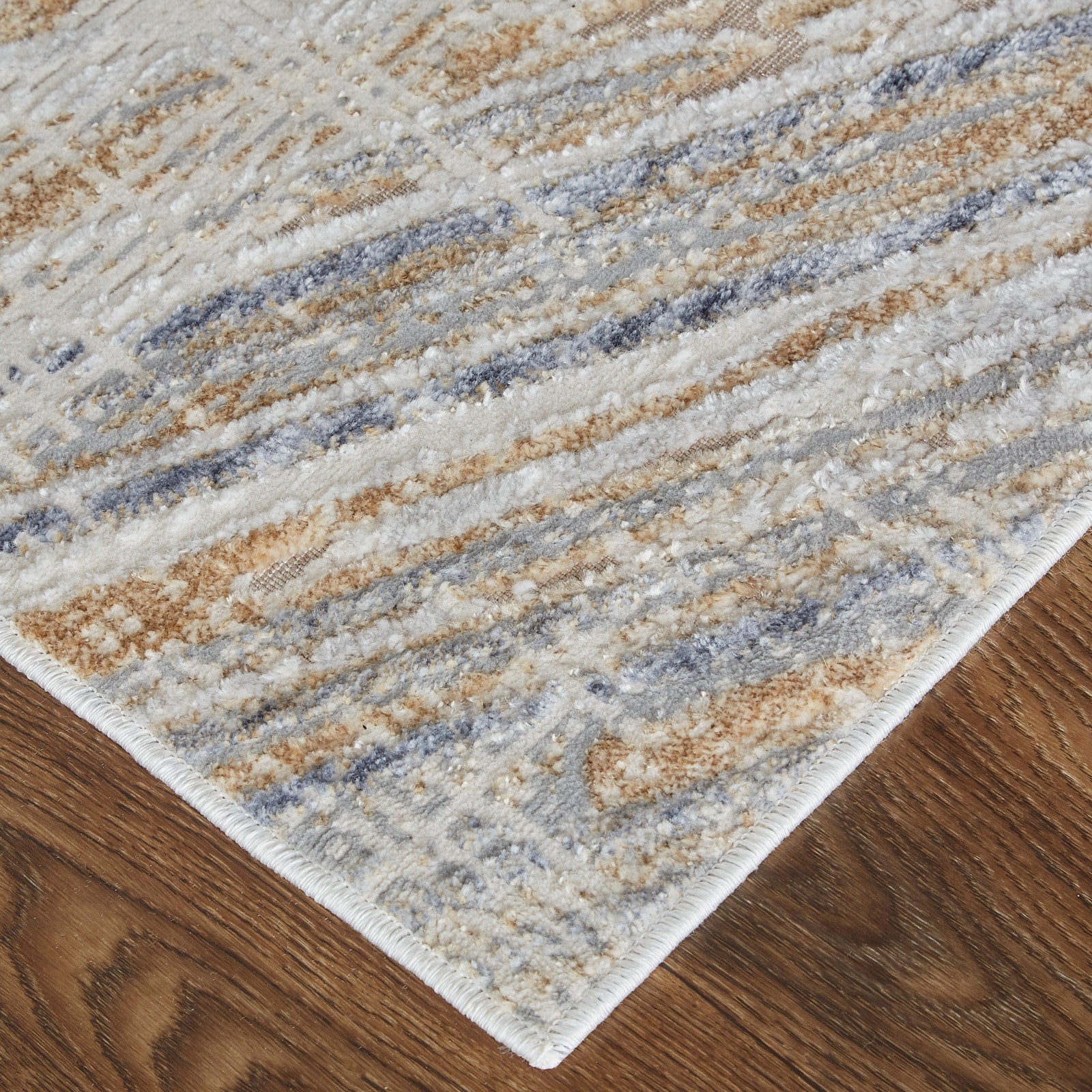 Feizy Laina 39G6F Transitional Abstract in Tan/Ivory/Gray