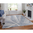 Feizy Brighton 69CHF Modern Abstract in Ivory/Blue/Silver