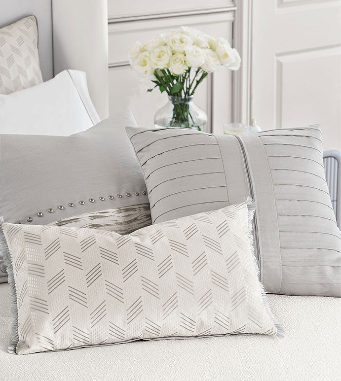 Eastern Accents Tilda Metallic Pearly White Decorative Pillow