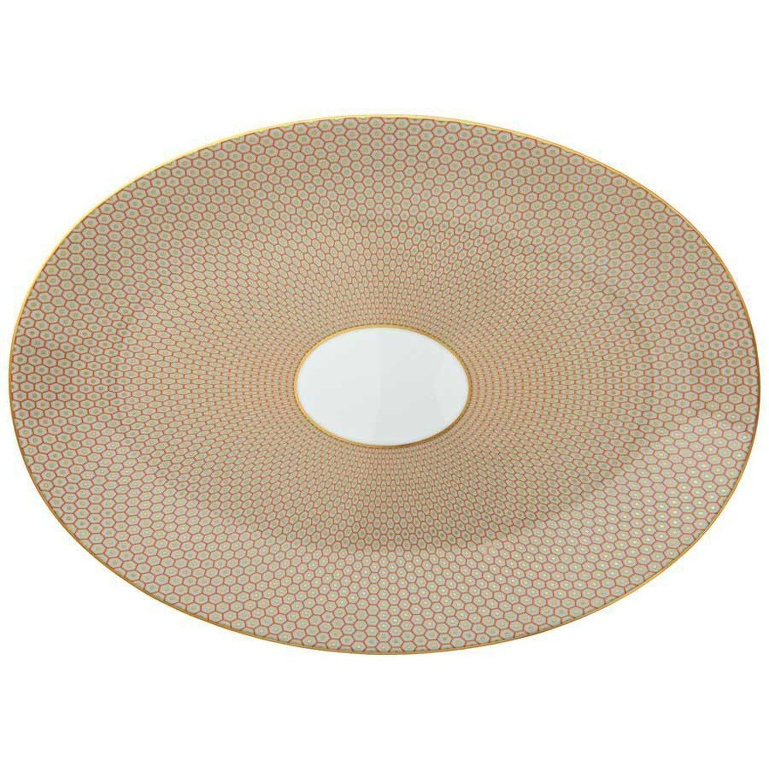 Raynaud Tresor Orange Motif N°3 Oval Dish/Platter Large