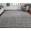Feizy Alford 6913F Modern Checkered in Gray/Silver/Ivory