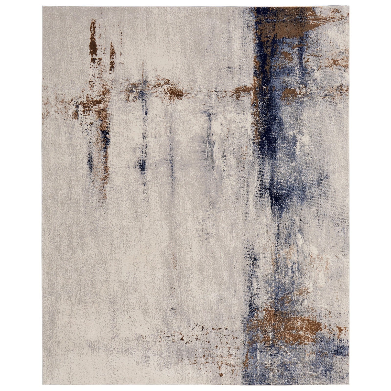 Feizy Clio 39LXF Modern Abstract in Ivory/Blue/Brown