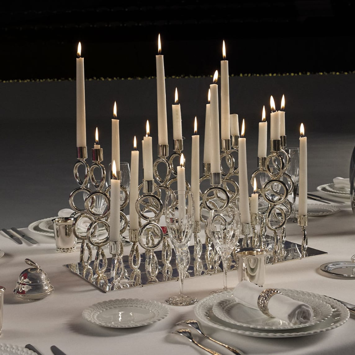 Christofle Vertigo Silver-Plated Candelabra Candlestick