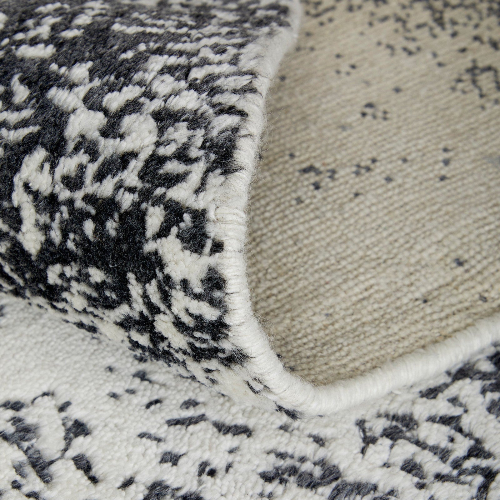 Feizy Coda 8930F Modern Abstract Rug in Black/White