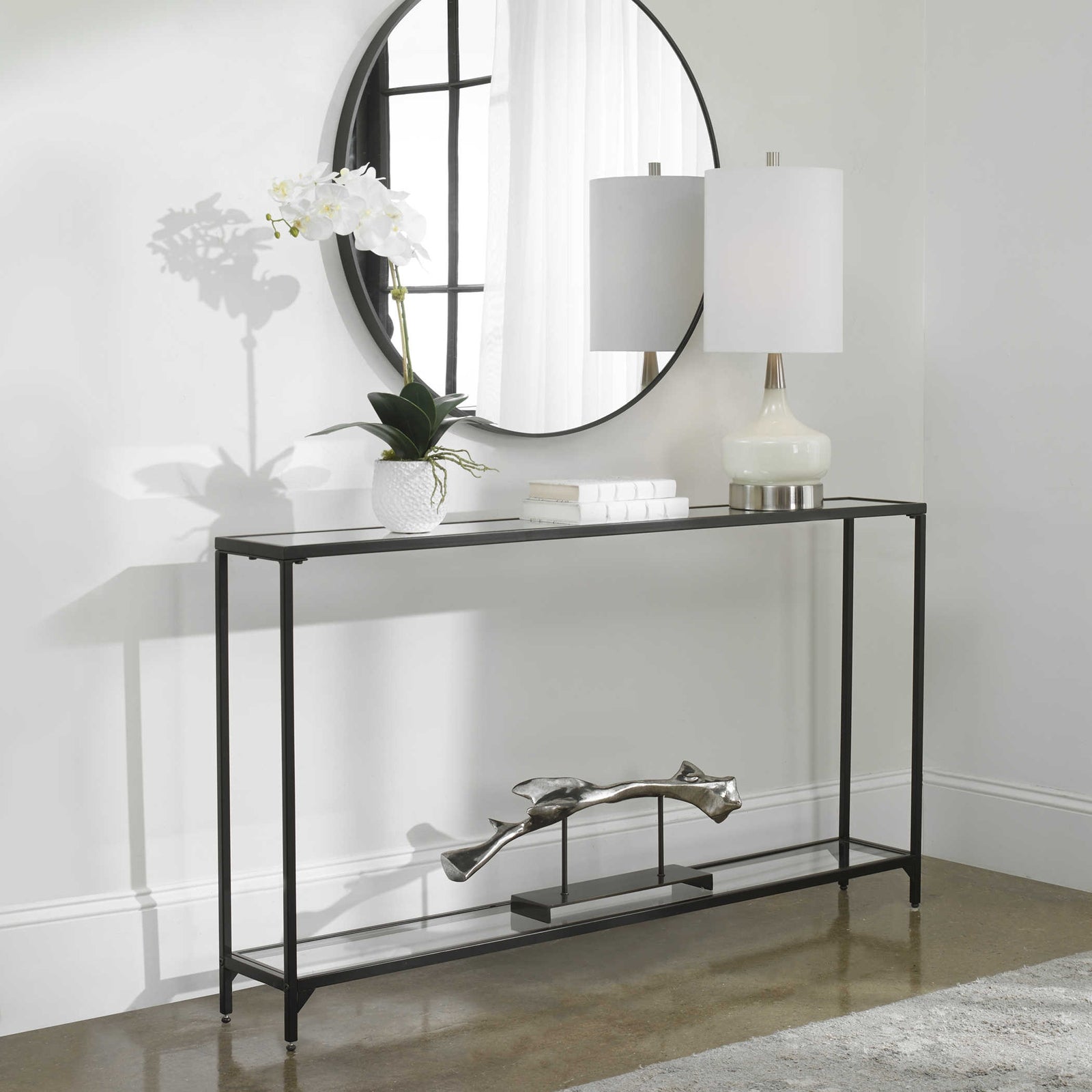 Modern Accents Narrow Iron Console Table